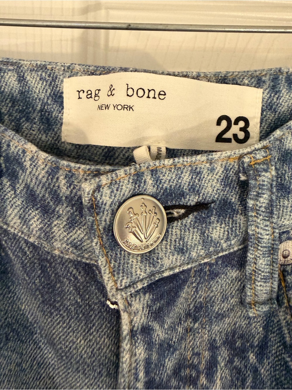 rag & bone High-Rise Wide-Leg Jeans in Light Blue Wash - Picture 5 of 5